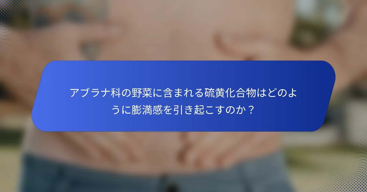 アブラナ科の野菜に含まれる硫黄化合物はどのように膨満感を引き起こすのか？