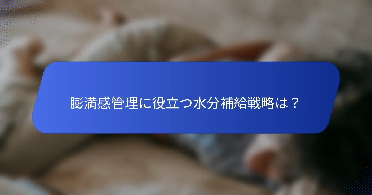 膨満感管理に役立つ水分補給戦略は？