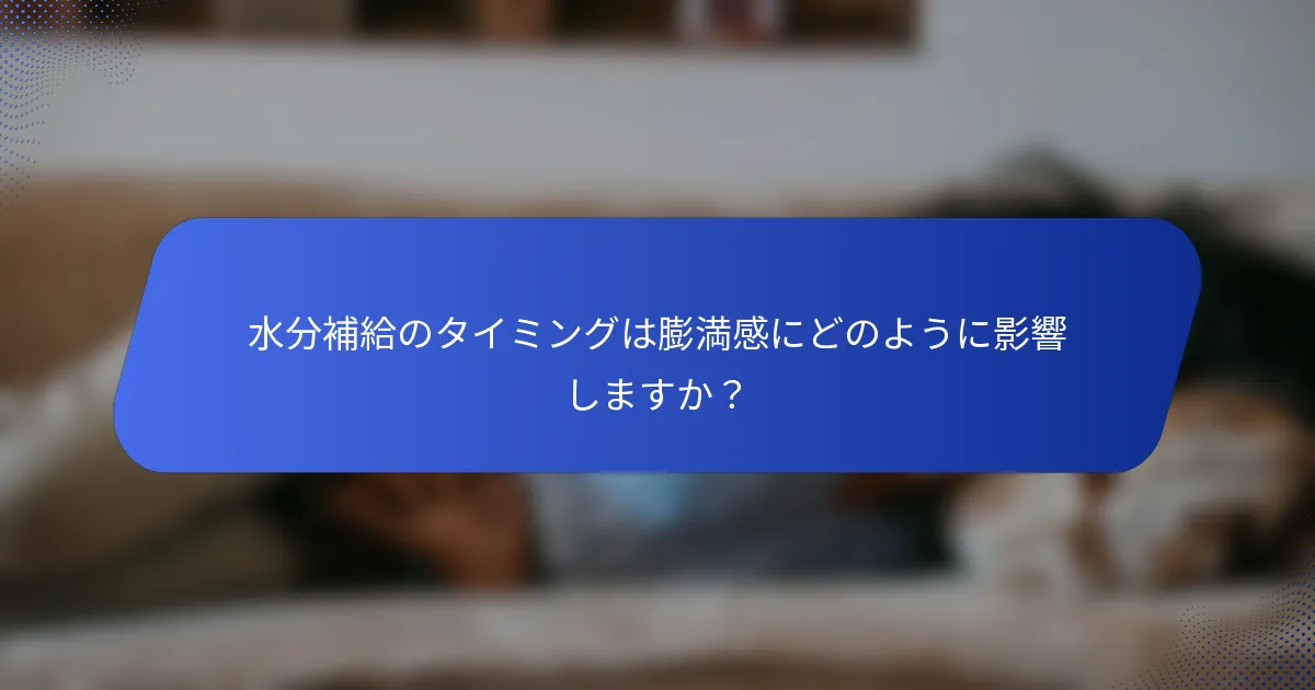 水分補給のタイミングは膨満感にどのように影響しますか？